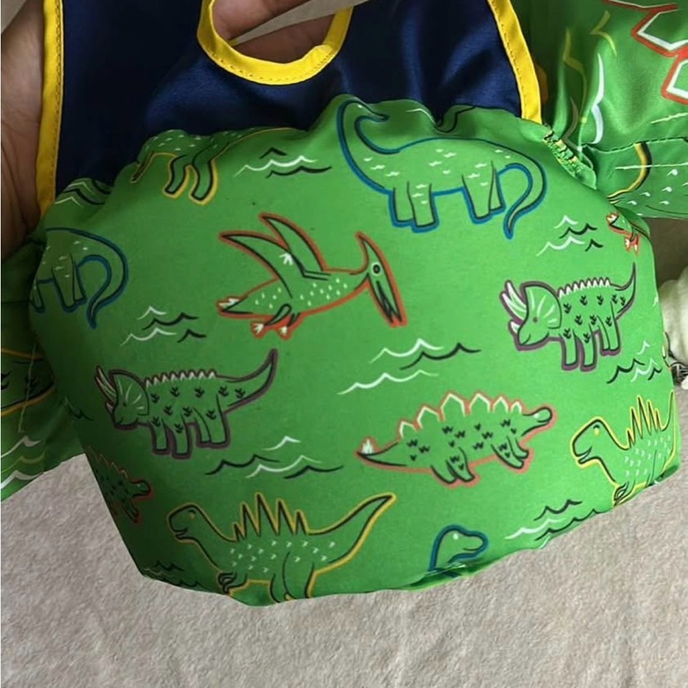 Green Dinosaur Swim Vest for Kids - Picture 2 of 2